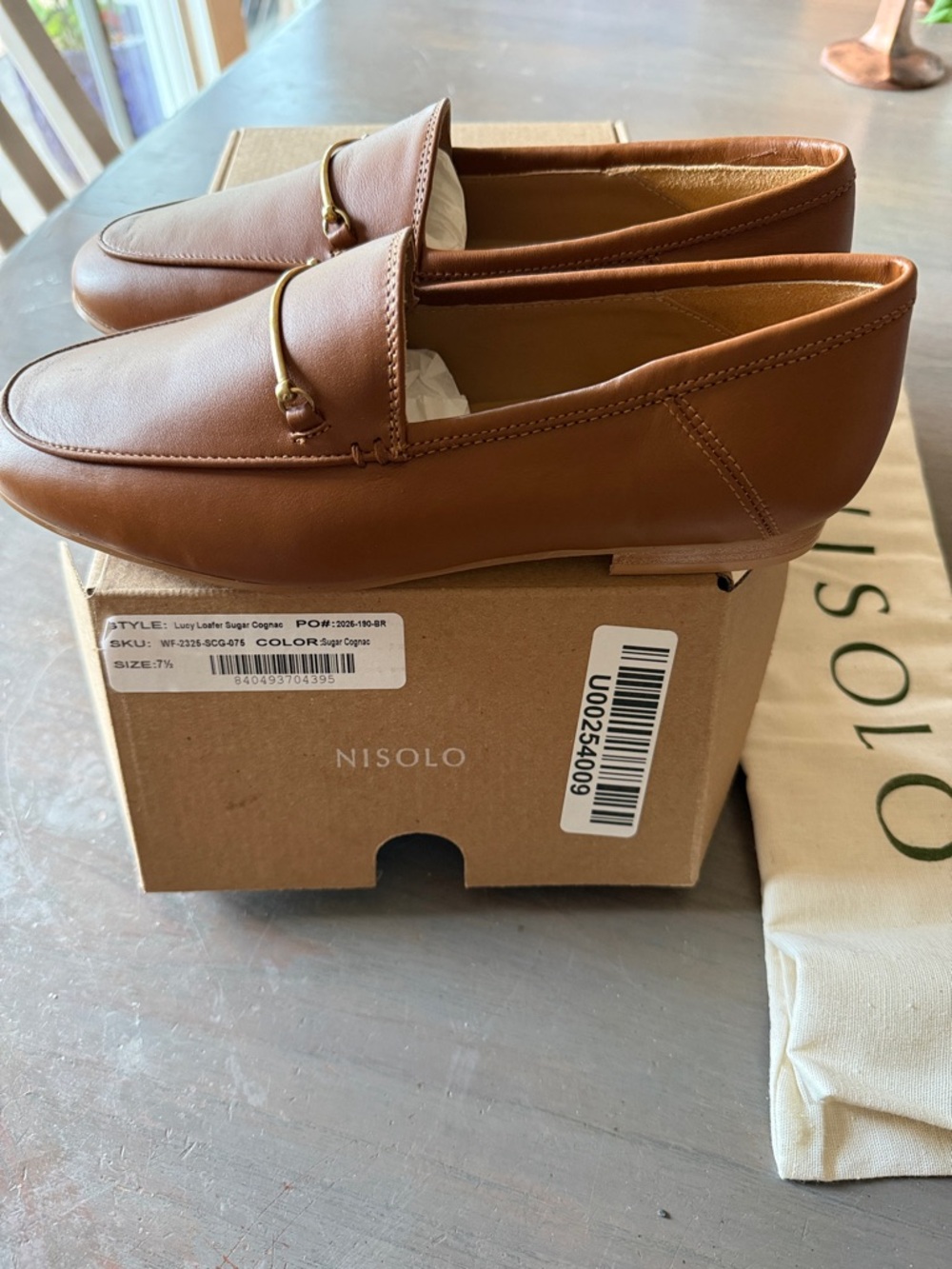 Nisolo women’s Lucy loafers sugar cognac 7.5 NWT